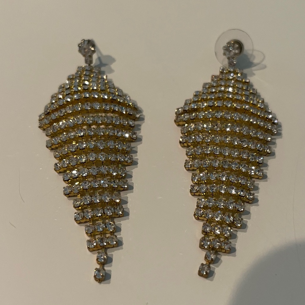 Rhinestone waterfall earrings